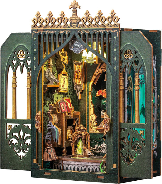 Fsolis Book Nook Kits, DIY Miniature House Kit 3D Puzzles for Adults Bookshelf Decor Gifts for Women Teenagers Craft Lovers(The Darkness Herbarium)