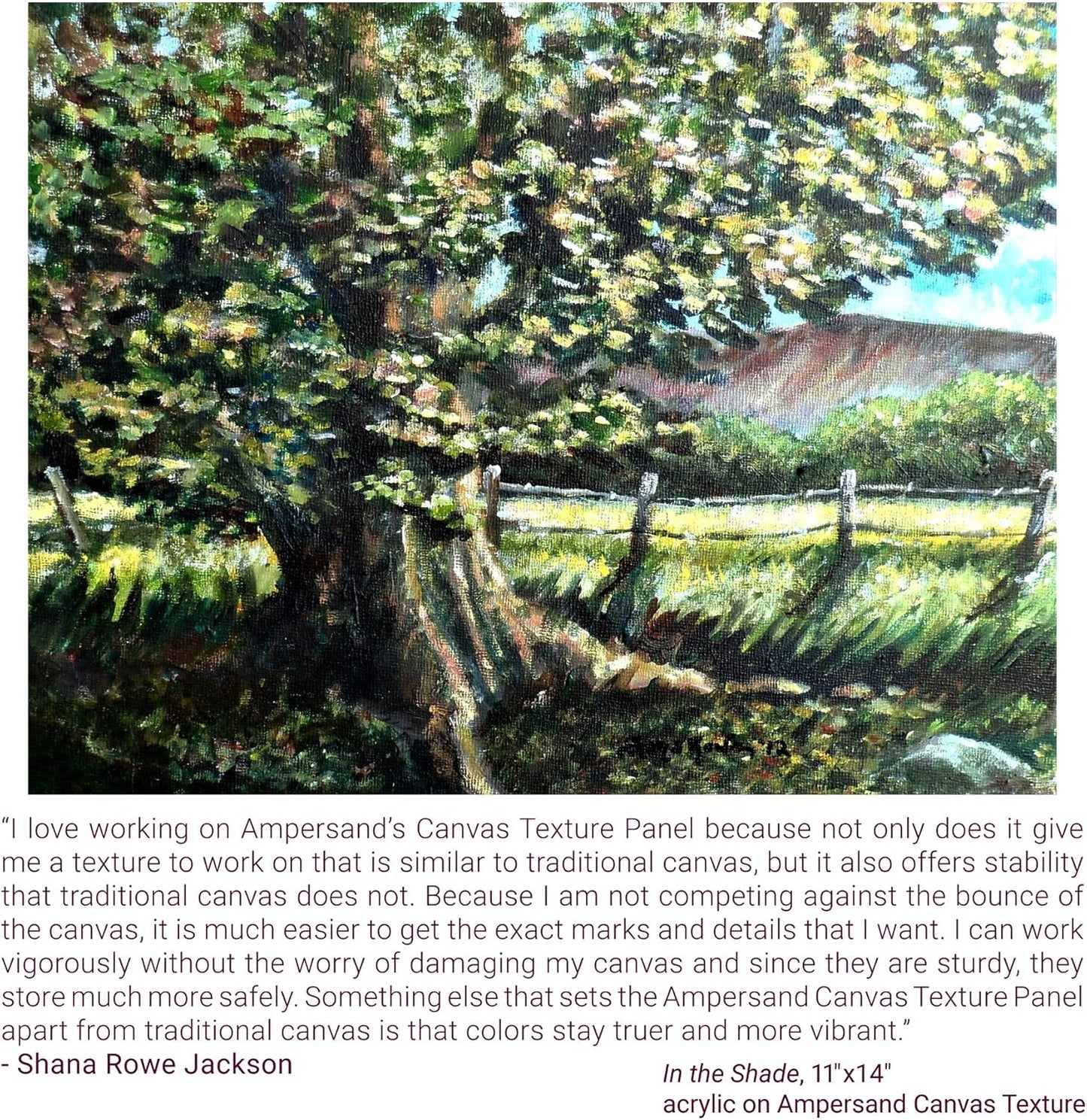 Ampersand Art Supply Wood Gesso Art Painting Panel: Canvas Texture, 1.5 Inch Cradle, 18" x 18"