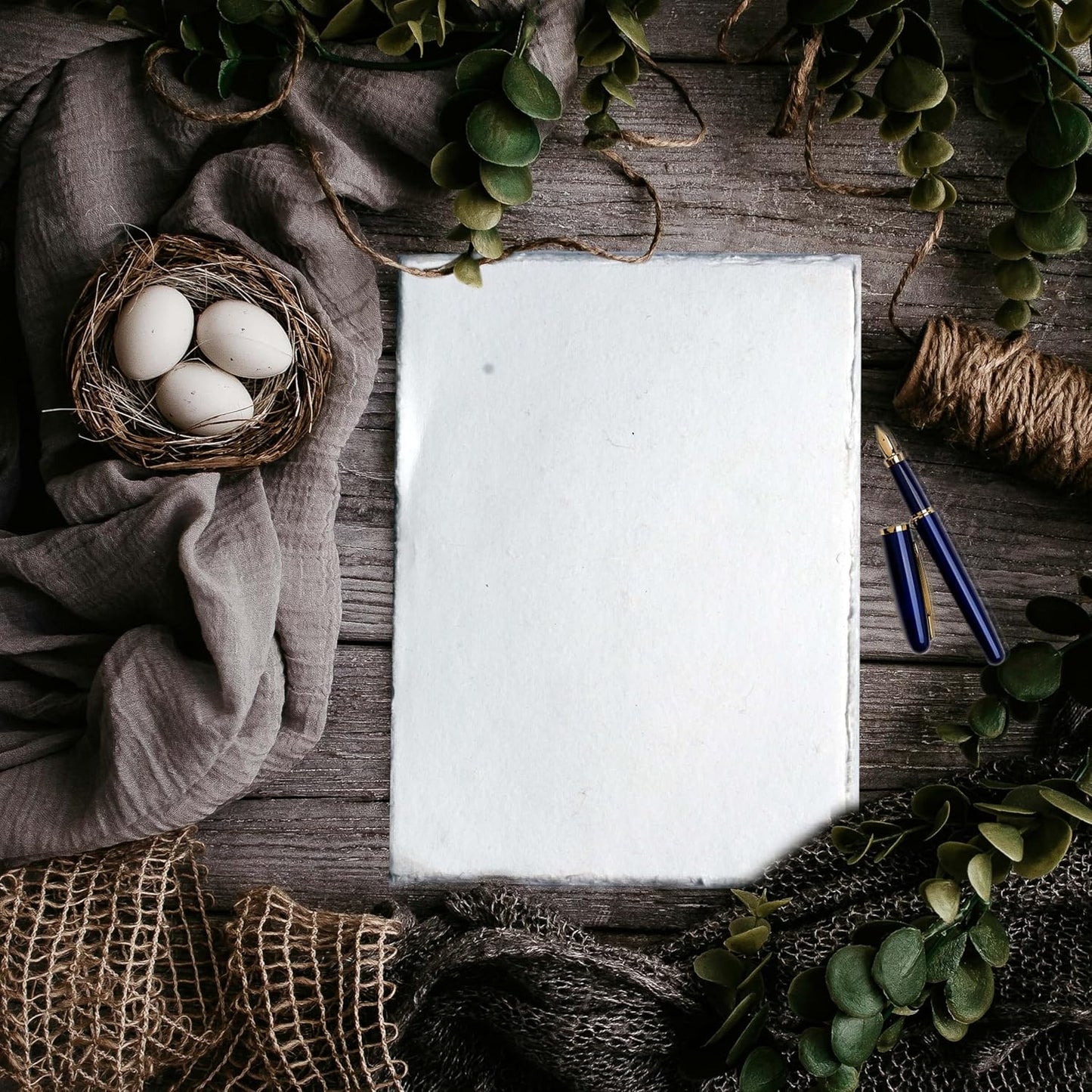 50 Pack Cotton Watercolor Paper with Deckle Edge 200 GSM Rough Textured Watercolor Paper for Writing