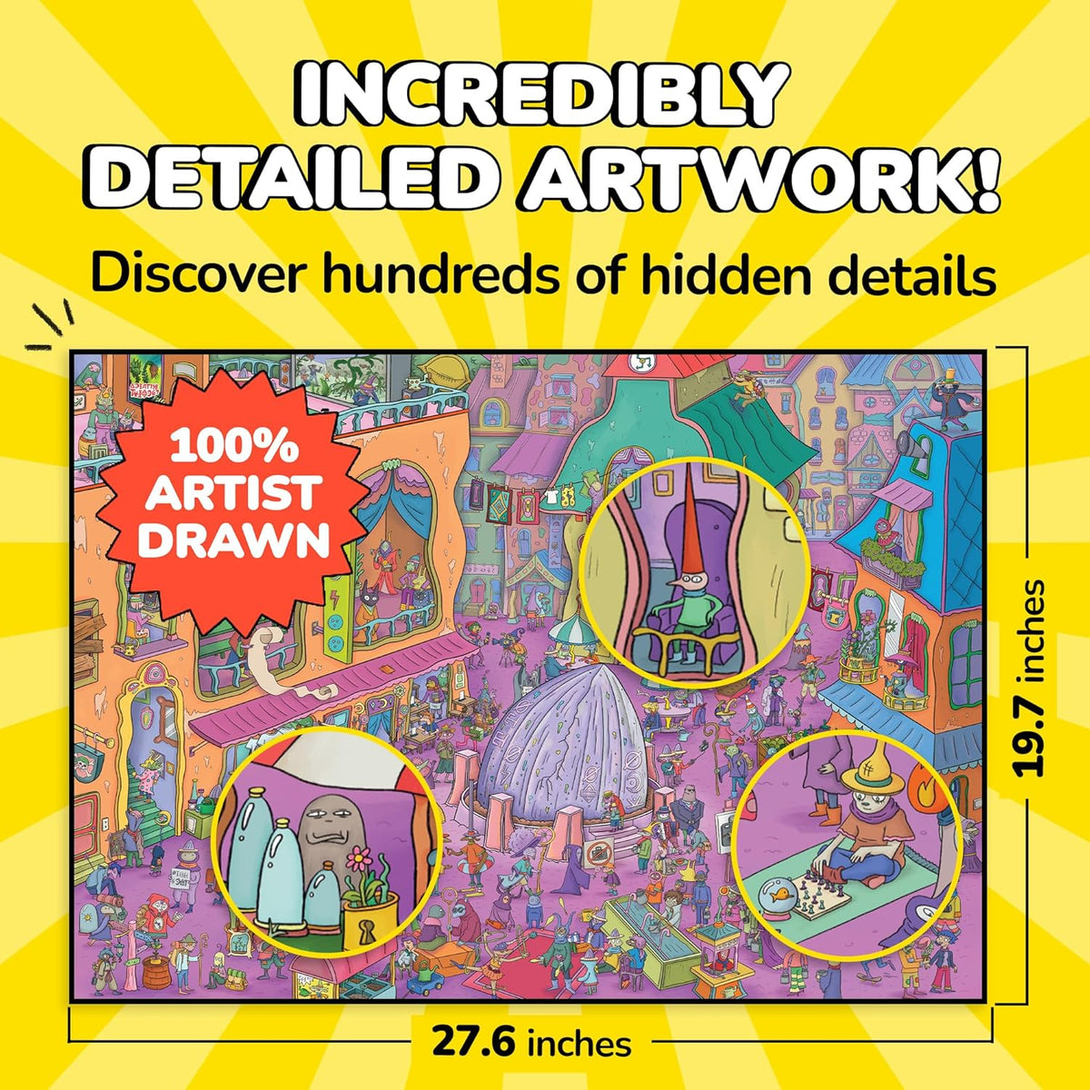 Odd Pieces Jigsaw Puzzles 1000 Pieces - Magic Mystery Story Secret Ending Puzzle - Perfect Game Night for Adults & Kids - Fantasy Sci-Fi City Theme (Shutterbug)
