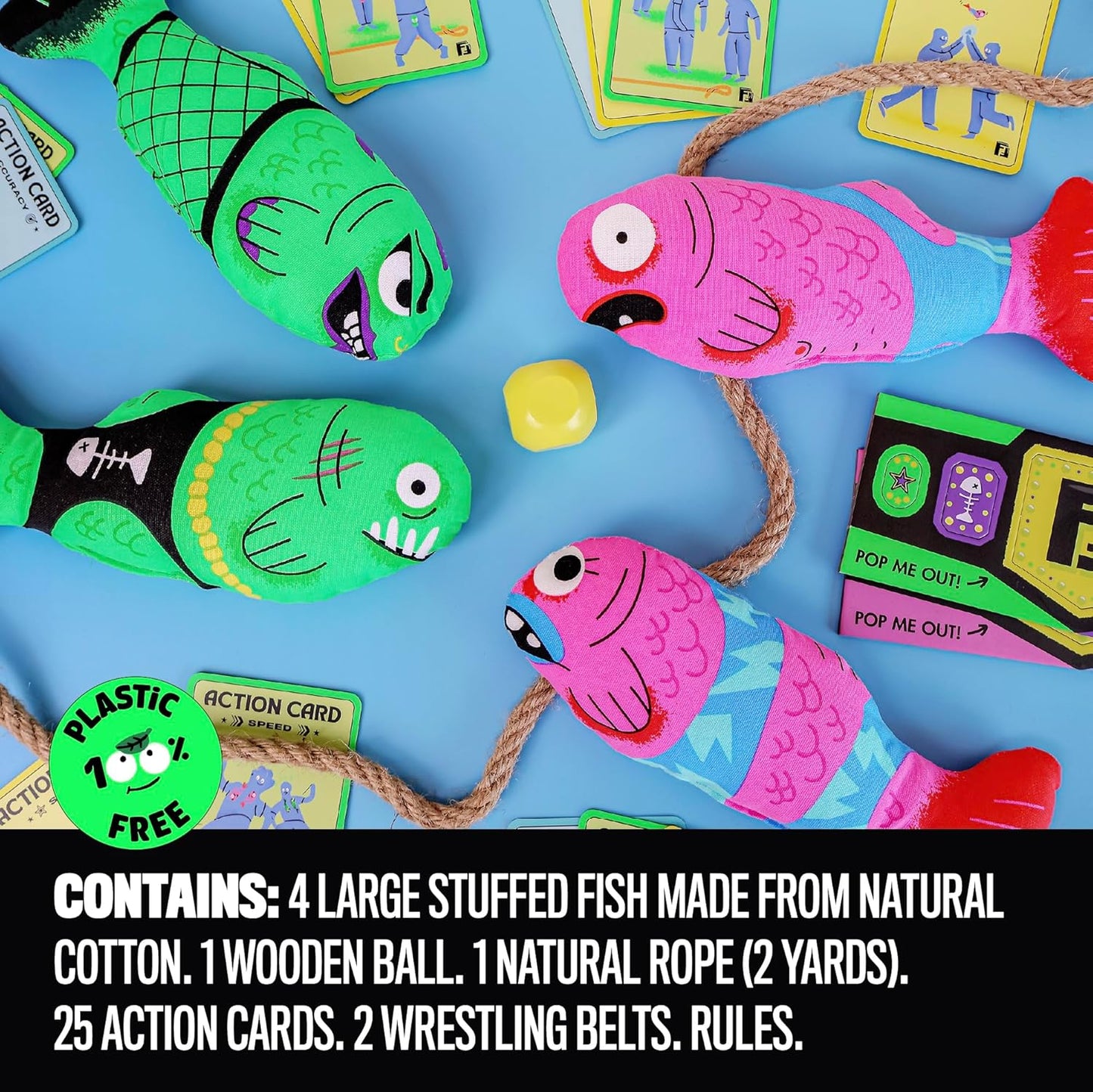 Fish Fight – The Flopping and Plopping Party Game for Families of All Ages | Outdoor Yard Game for Garden Parties, Large Groups, BBQs, Kids, Birthdays, Camping, Beach Days & Game Night Fun