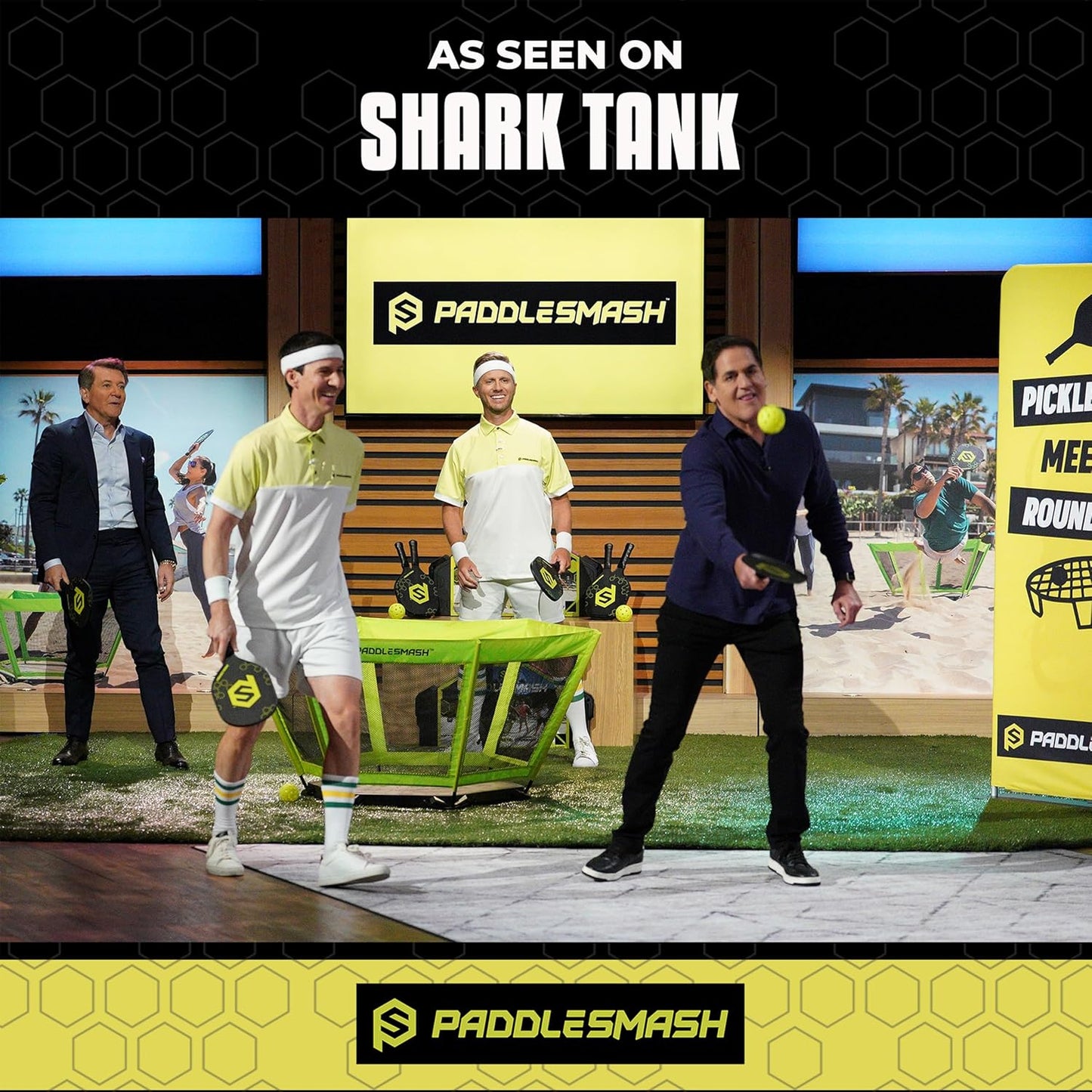PaddleSmash - Pickleball Yard Game As Seen on Shark Tank - Beach, Backyard, Tailgate & Lawn, Outdoor Activities for Adults and Family - Easy Assembly