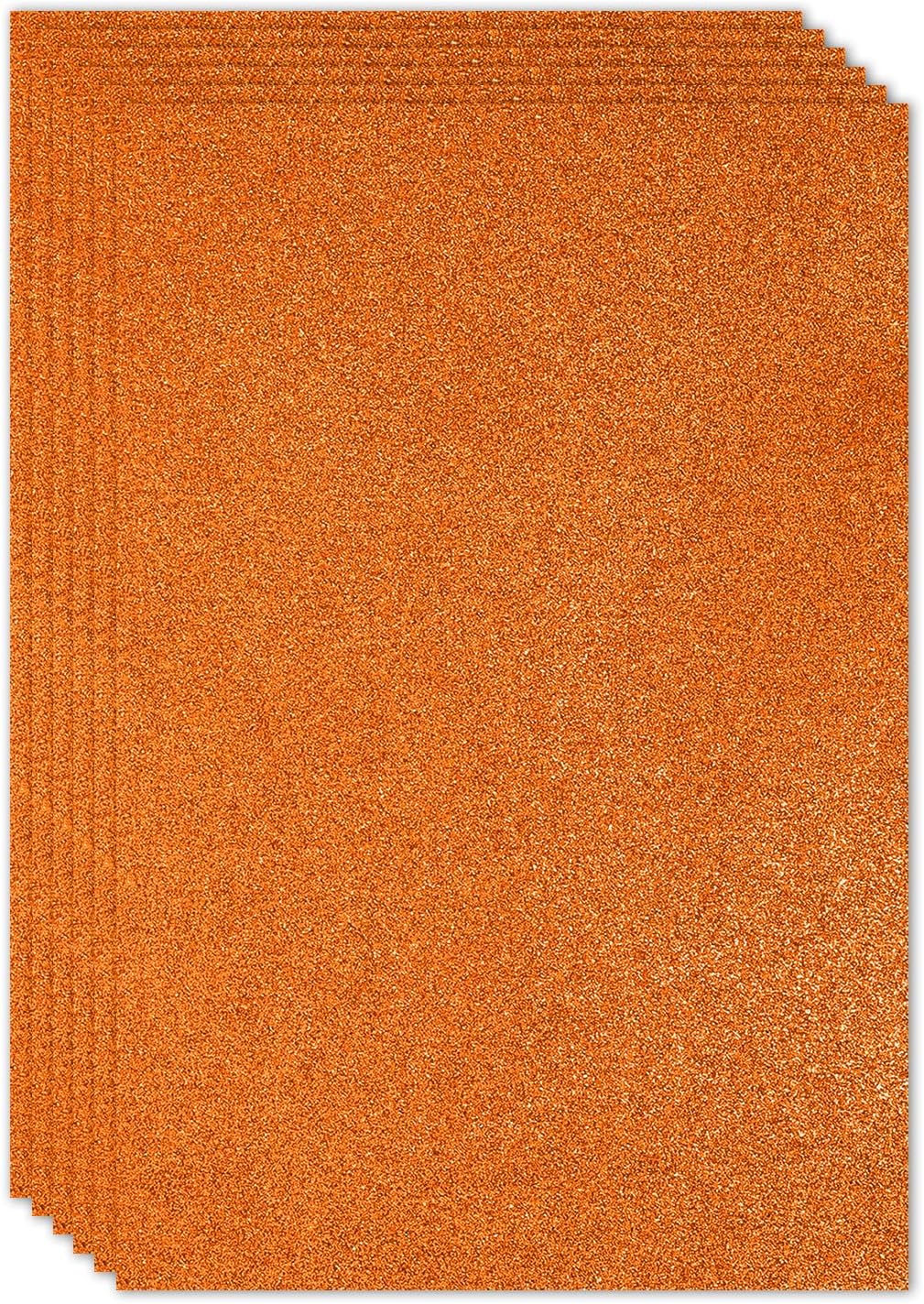 PATIKIL 2mm(1/10") Thick Non Adhesive Glitter Foam Sheet 16x24inch(40x60cm) Orange, EVA Shiny Foam Board for Craft, 6 Pcs