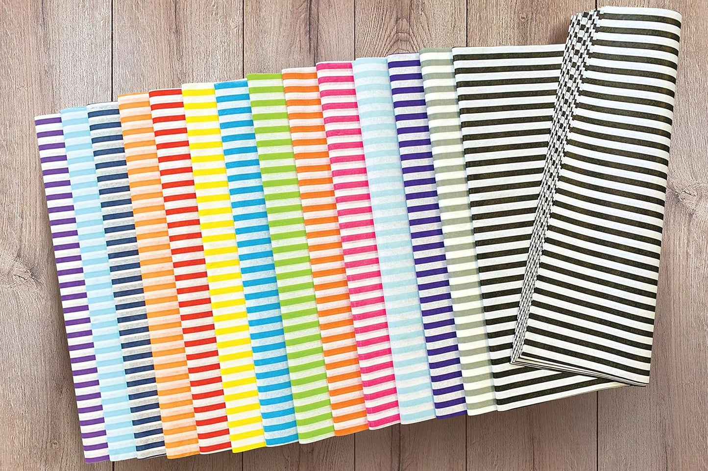 Flexicore Packaging Azure Pin Stripe Print Gift Wrap Tissue Paper Size: 15 Inch X 20 Inch | Count: 50 Sheets | Color: Azure Pin Stripe