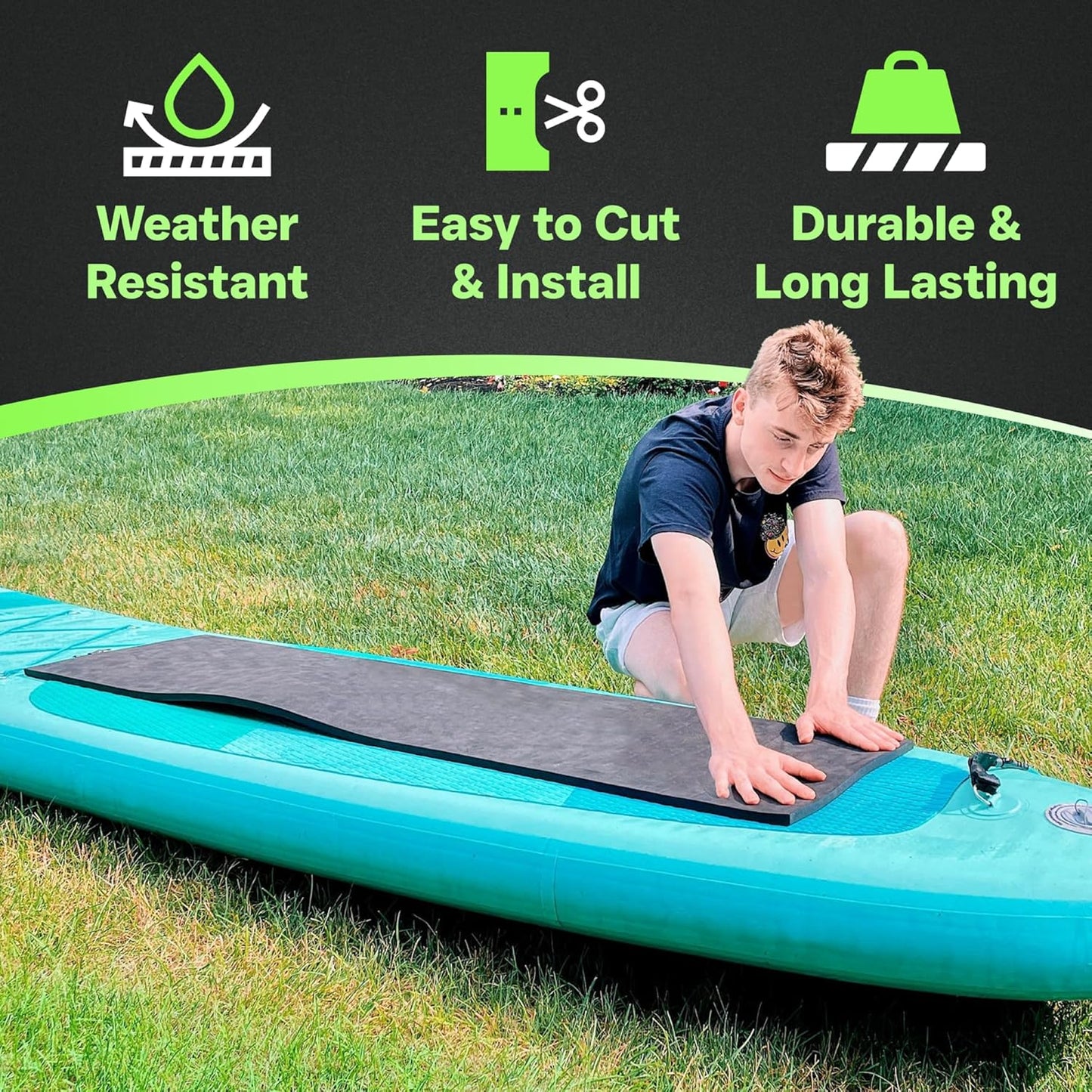 XCEL Foam Roll with Self Adhesive – Black, 60" x 16" x 1/2" Closed Cell Foam Rubber Water Resistant Padding Sheet – Home, Marine, Garage, Auto Insulation & Cosplay (Black, 60" x 16" x 1/2")