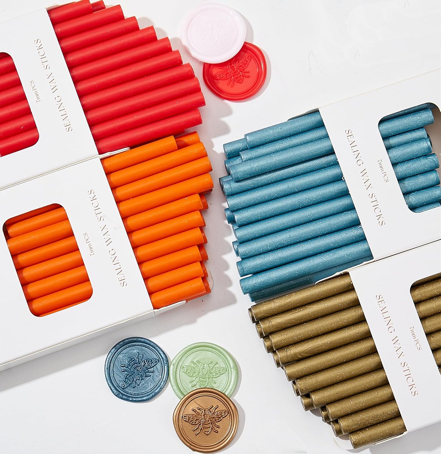 Wax Seal Sticks Red, ONWINPOR 20pcs Glue Gun Wax Sealing Sticks for Wax Seal Stamp, Mini Wax Seal Gun Sticks Suit to 0.28'' Glue Gun, Wedding Invitations (Bright Red)