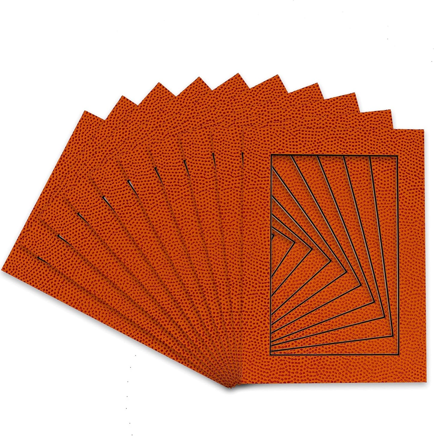 Pack of TEN 11x14 Mats Bevel Cut for 8.5x11 Photos - Acid Free Basketball Texture Precut Matboards For Pictures, Photos, Framing - 4-ply Thickness