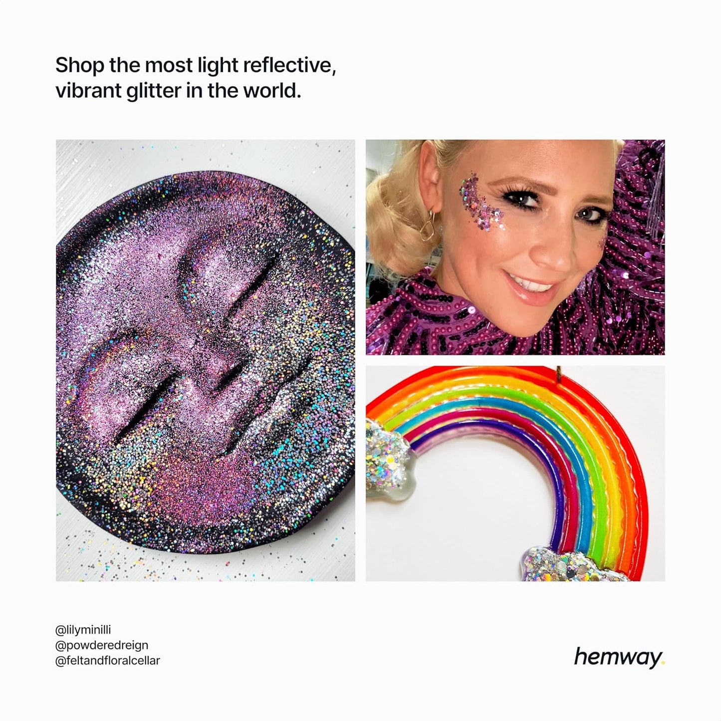 Hemway Polyurethane & Epoxy Resin Glitter 100g / 3.5oz Metallic Crystal Flake Additive for Flooring Jewelry Tumblers Glass Pigment - Extra Chunky (1/24" 0.040" 1mm) - Fluorescent Purple